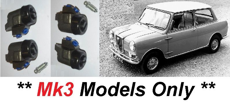 FRONT BRAKE WHEEL CYLINDERS x4 (Wolseley Hornet) (**Mk3 Only**) (**From 66- 70**)